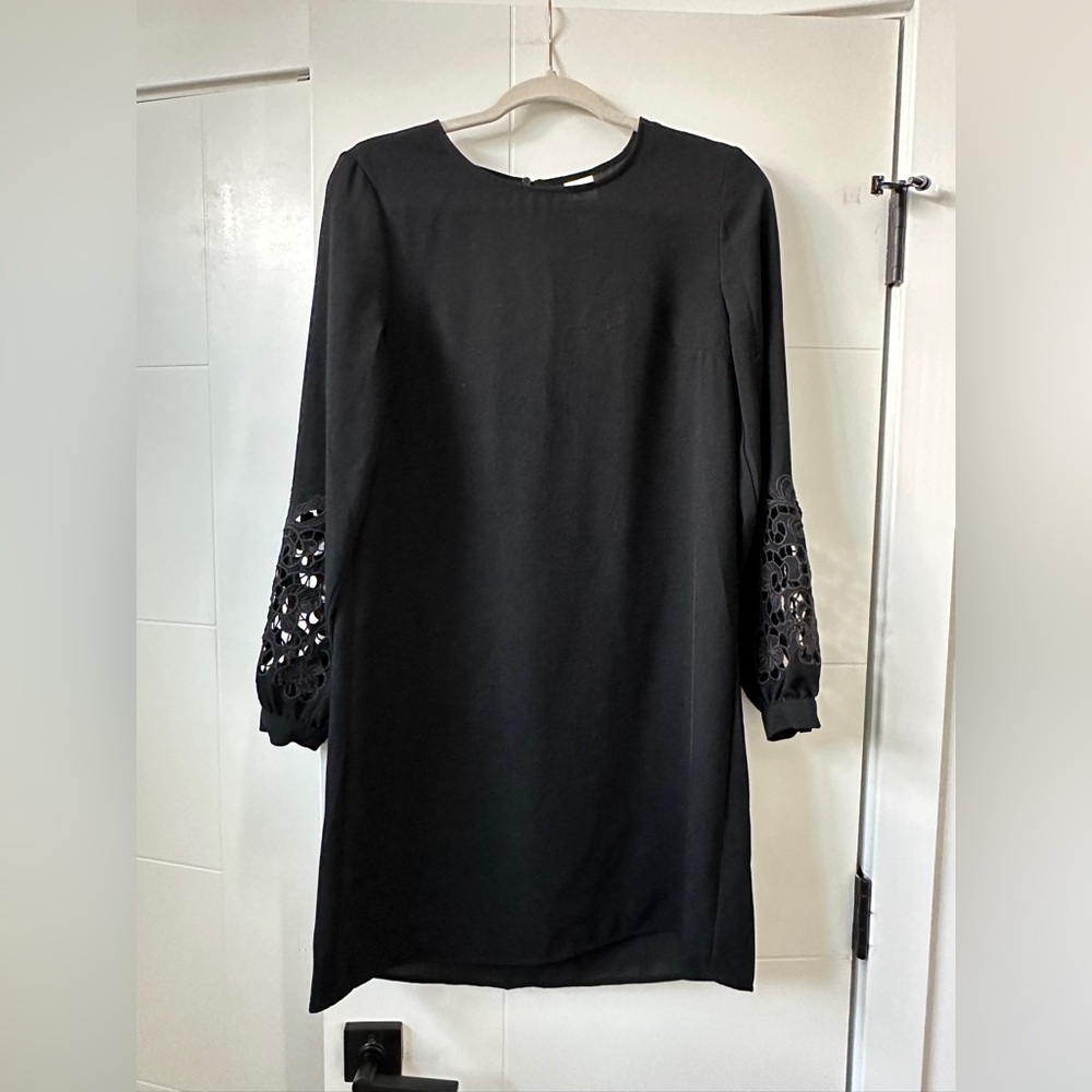 H&M Black Sheath Dress with Bishop Sleeves